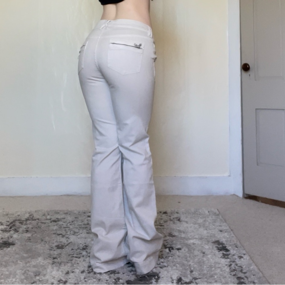 Pilcro And The Letterpress Vintage Slim Cream Ivory Y2K Jeans Flare Leg Casual - Picture 9 of 12